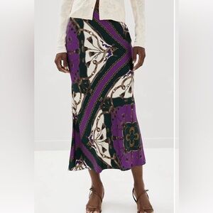 Veronica Beard Clover Stretch Silk Skirt